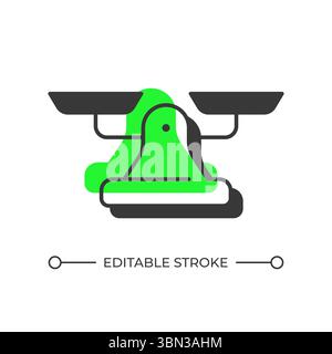Balance scales offset shadow line icon Stock Vector