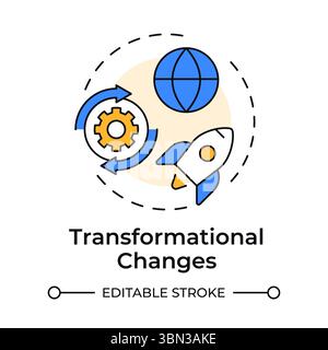 Transformational changes multi color concept icon Stock Vector