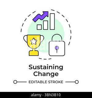 Sustaining change multi color concept icon Stock Vector