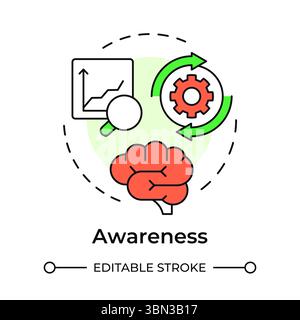Awareness multi color concept icon Stock Vector