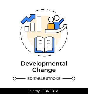 Developmental change multi color concept icon Stock Vector
