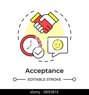 Acceptance multi color concept icon Stock Vector
