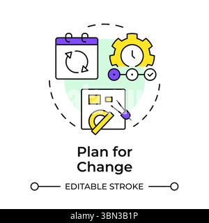 Plan for change multi color concept icon Stock Vector