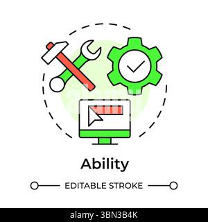 Ability multi color concept icon Stock Vector