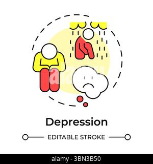 Depression multi color concept icon Stock Vector