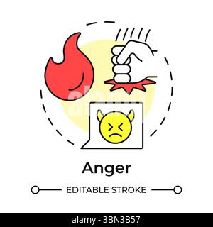 Anger multi color concept icon Stock Vector