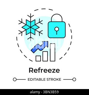 Refreeze multi color concept icon Stock Vector