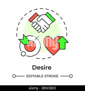 Desire multi color concept icon Stock Vector