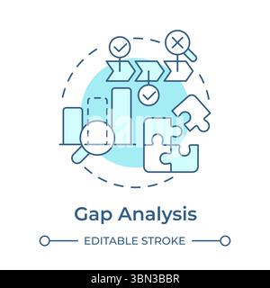 Gap analysis soft blue concept icon Stock Vector