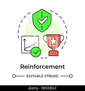 Reinforcement multi color concept icon Stock Vector