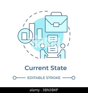 Current state soft blue concept icon Stock Vector