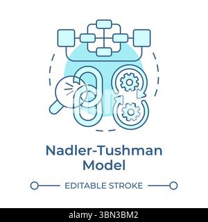 Nadler Tushman model soft blue concept icon Stock Vector