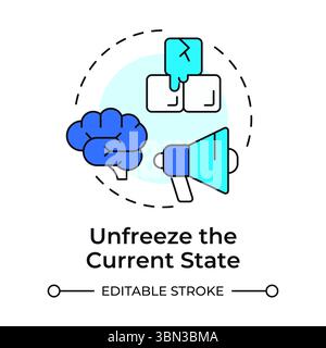 Unfreeze current state multi color concept icon Stock Vector