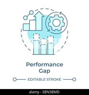 Performance gap analysis soft blue concept icon Stock Vector