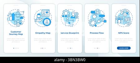 Gap analysis tools blue onboarding mobile app screen Stock Vector