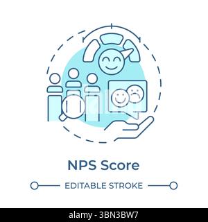 NPS score soft blue concept icon Stock Vector