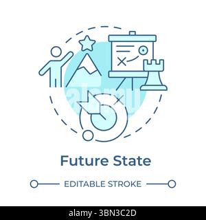 Future state soft blue concept icon Stock Vector