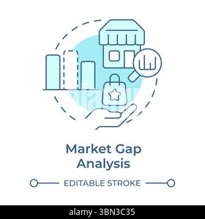 Market gap analysis soft blue concept icon Stock Vector