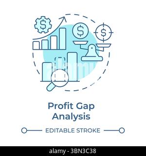 Profit gap analysis soft blue concept icon Stock Vector