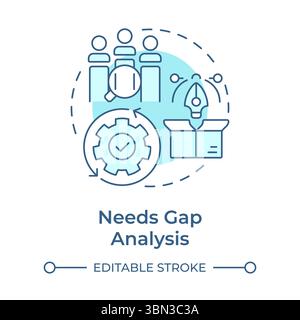 Needs gap analysis soft blue concept icon Stock Vector