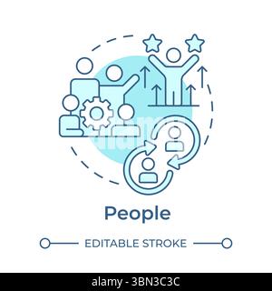 People soft blue concept icon Stock Vector