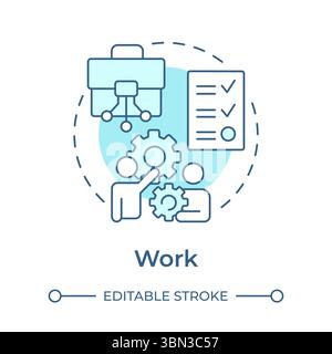 Work soft blue concept icon Stock Vector