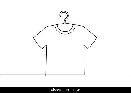 Tshirt continuous one line drawing in minimalist style isolate outline ...
