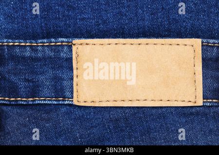 it is classic jeans label leather for pattern and design. Stock Photo