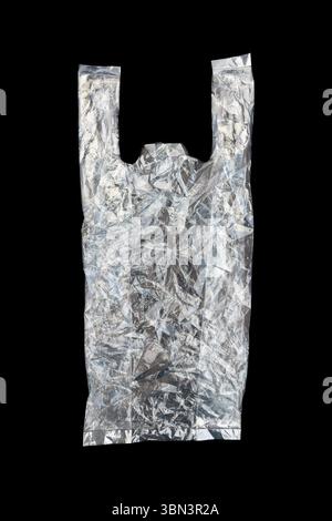 it is recycled clear plastic bag isolated on white. Stock Photo