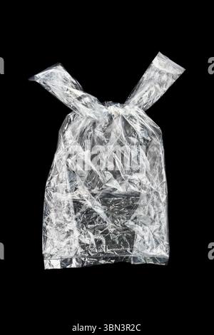 it is recycled clear plastic bag isolated on white. Stock Photo