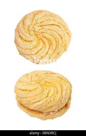 it is choux cream or choux pastry isolated on white. Stock Photo