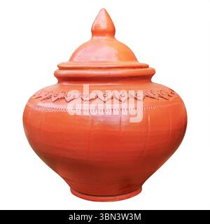 it is thai water containing pottery isolated on white. Stock Photo