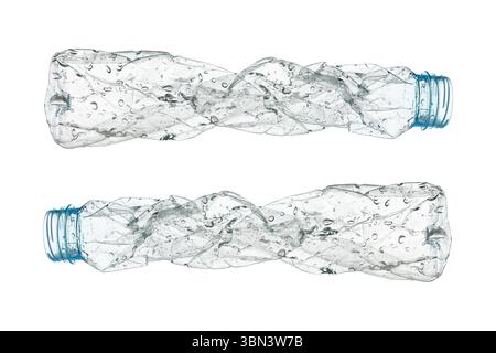 it is two recycled plastic bottles isolated on white. Stock Photo