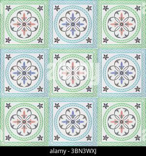 it is beautiful colorful tiled texture for pattern and background. Stock Photo