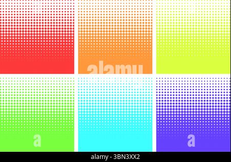 colorful abstract halftone backgrounds set Stock Vector