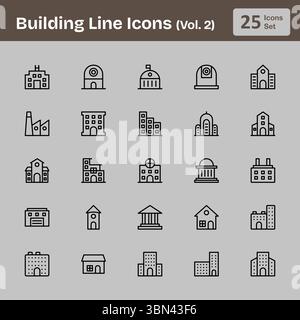 Building Line Icons (vol.2) Stock Vector