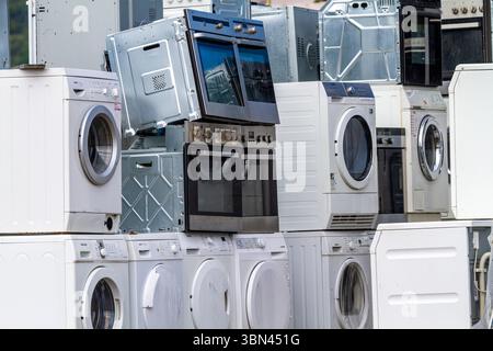 Used Washing Machine and Dryer Storage Stock Photo
