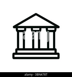 Outline Simple Structure Building Museum Symbol Landmark Institution Sign Icon Stock Vector