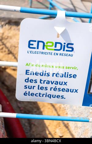 EDF logo on a building. EDF is a French electric utility company ...