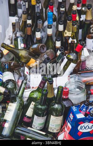 Still life, empty glass bottles Stock Photo