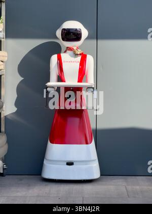 Robot for bar-restaurant service Stock Photo