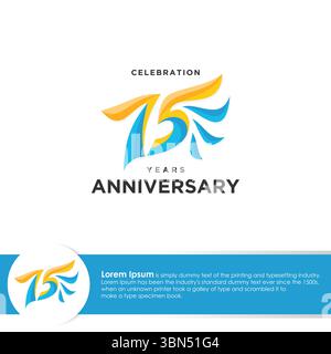 75th Anniversary Celebration Logo Design Template. 75th Anniversary ...