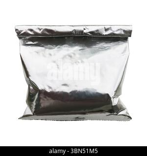 closed aluminum bag isolated on white. Stock Photo