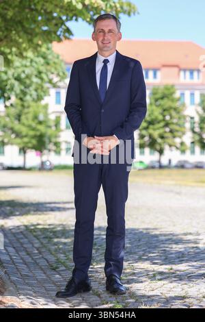 Magdeburg, Germany. 30th June, 2025. Jan Riedel (CDU) sits at his desk ...