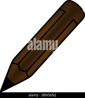 Brown pencil clipart illustration Stock Vector