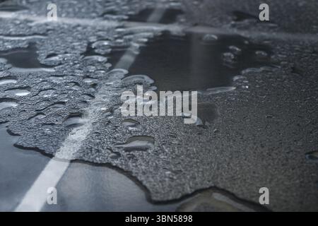 wet tiled floor from raining. Stock Photo