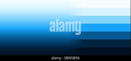 Gradient chart with vibrant blue color swatches transitioning from light sky to deep navy transition design palette Stock Vector