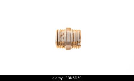 Brass pipe fitting for plumbing projects Stock Photo