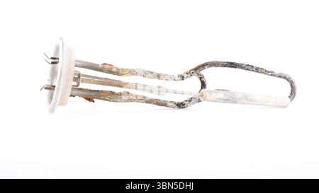 Rusty electrical appliance on a white background Stock Photo