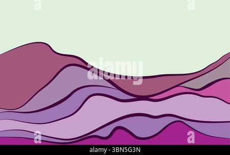 Abstract Mountain Flat Color Background. Mountain Art Design Stock Vector